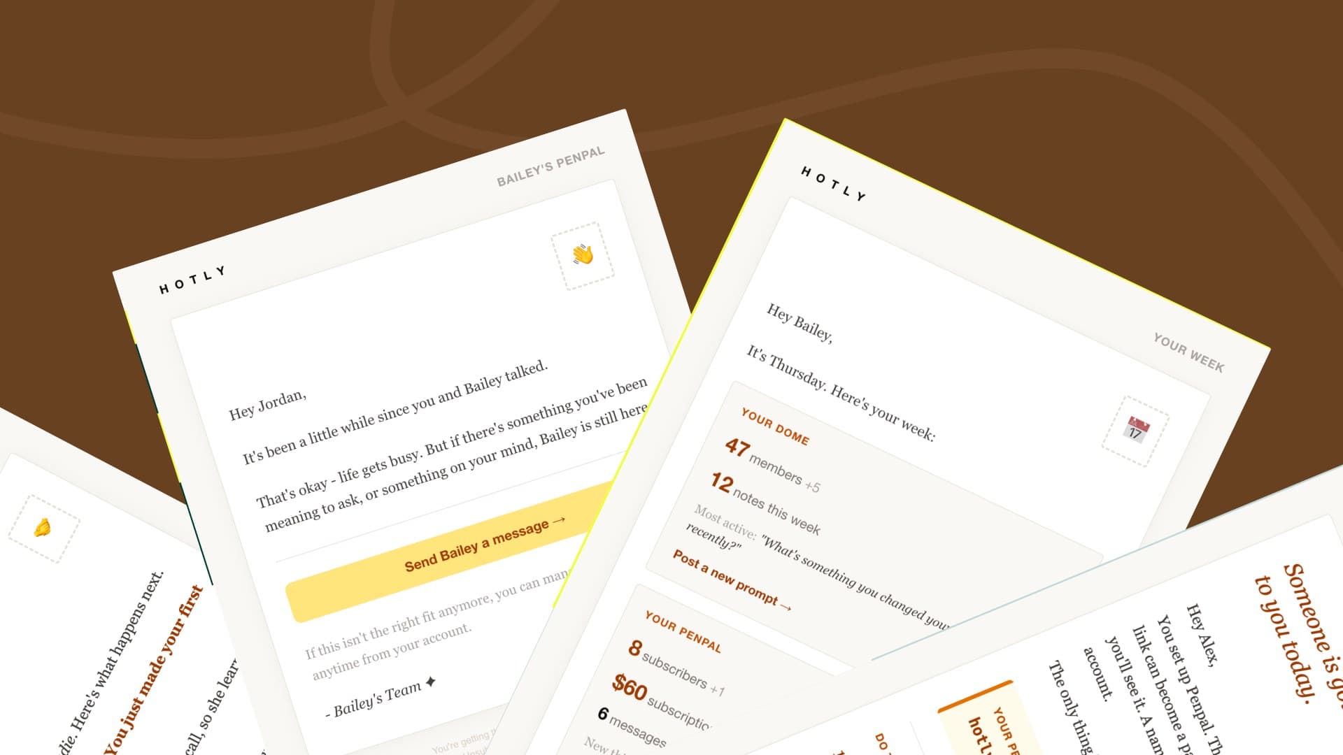 The eleven lifecycle emails, spread out