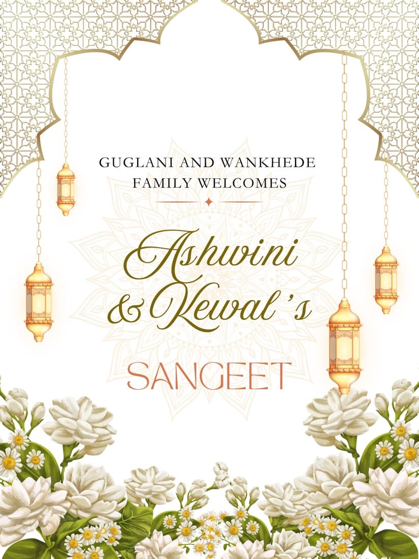 Sangeet invitation card from the wedding suite