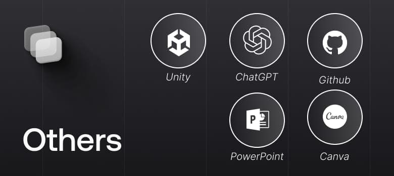 Other tools logo grid: Unity, ChatGPT, GitHub, PowerPoint, Canva